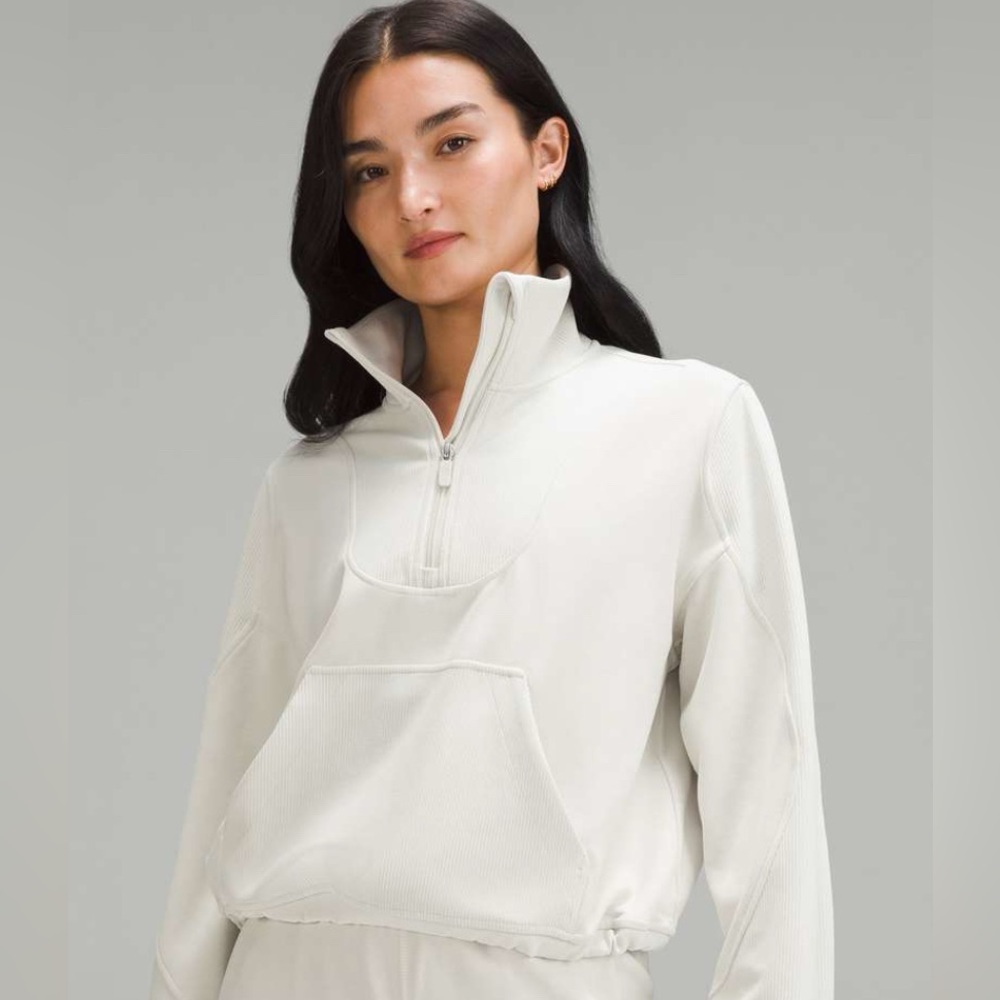 lululemon athletica Brushed SoftStreme Half-Zip in Bone